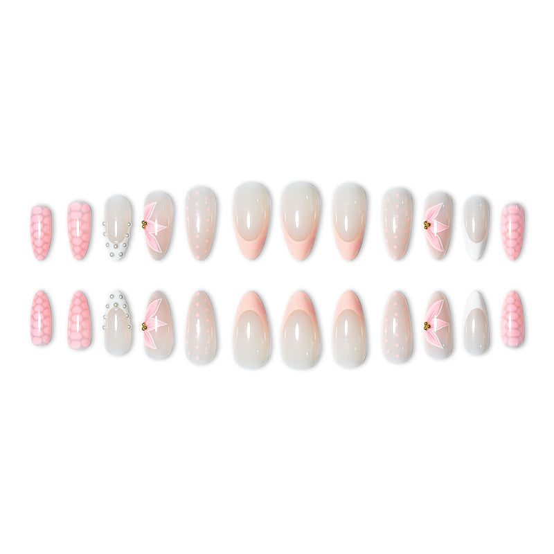 Elegant Press-On Nail Art Set with Unique Designs Bowlift
