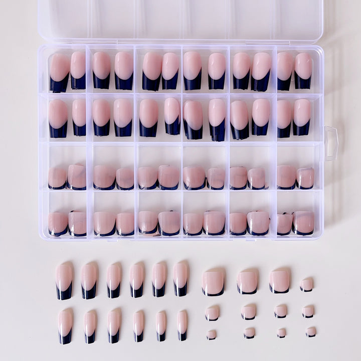Artificial nail set with elegant gradient and high-gloss surface Bowlift