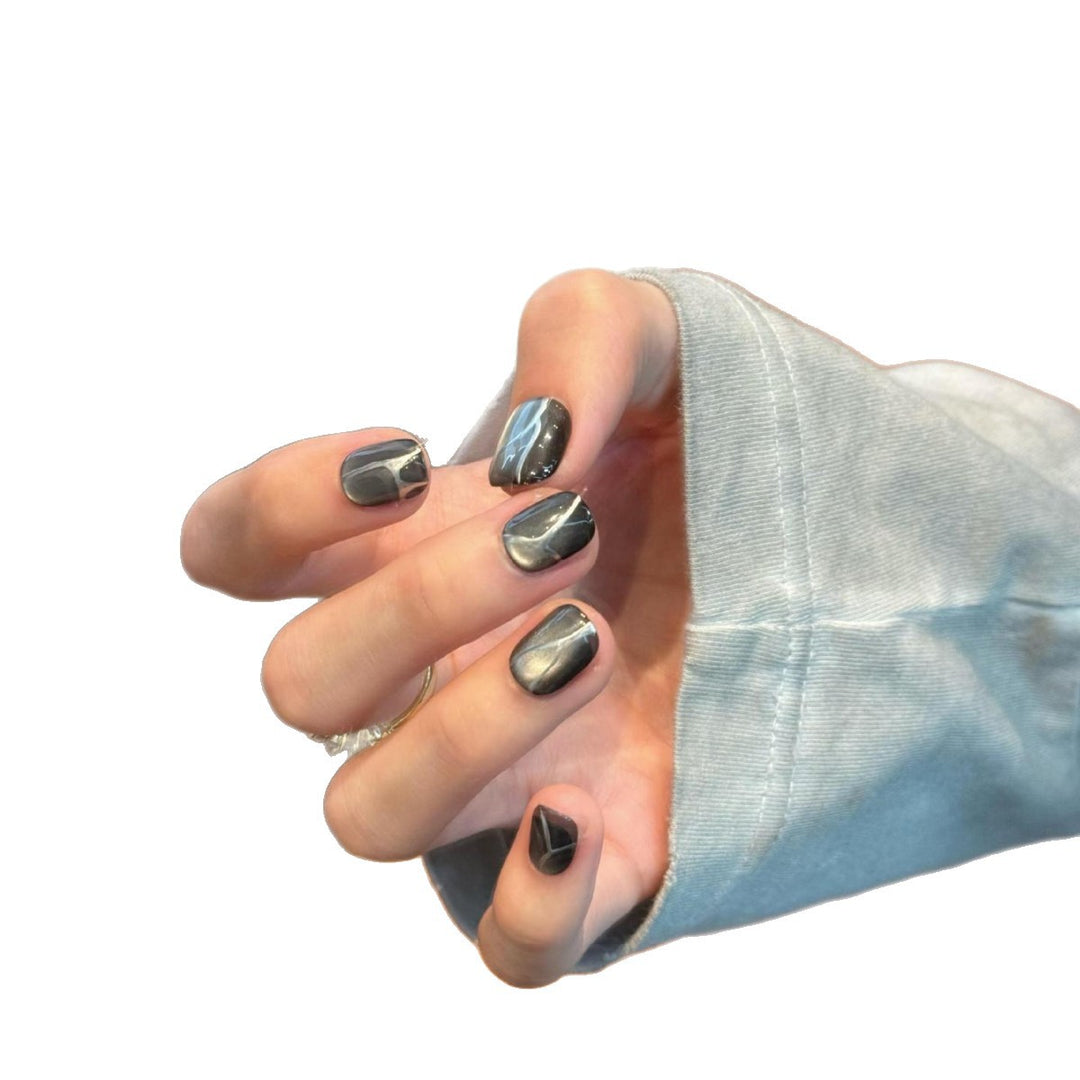 Acrylic Nail Set with Modern Geometric Design Bowlift