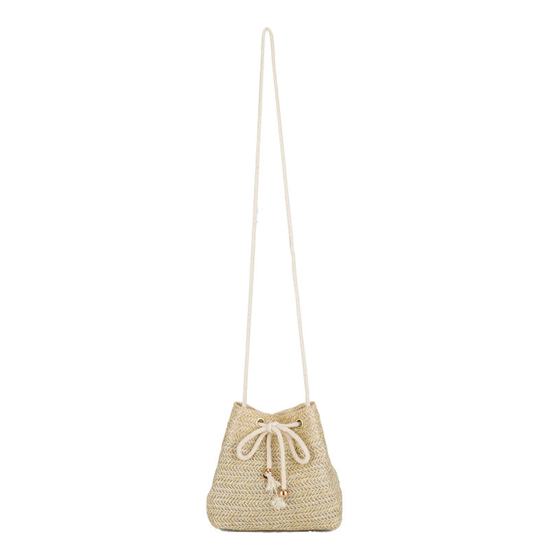 Bohemian-Inspired Woven Mini Drawstring Bag Bowlift