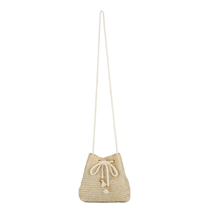 Bohemian-Inspired Woven Mini Drawstring Bag Bowlift