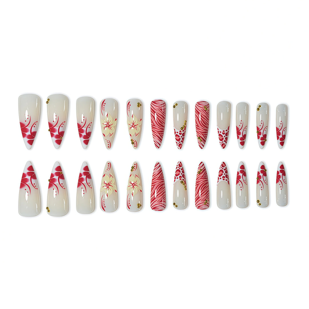 Designer Floral Nail Art Extensions Bowlift