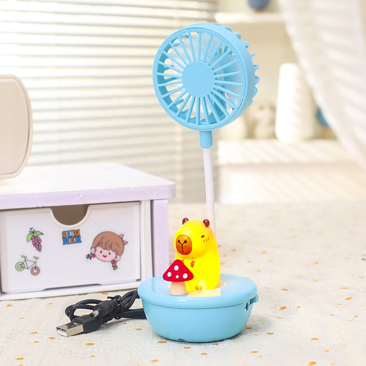 Women Portable Fan with LED Light and Animal Design Bowlift