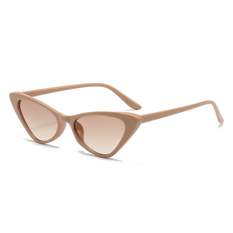 Women's Stylish Cat-Eye Sunglasses with Glossy Plastic Frame Bowlift