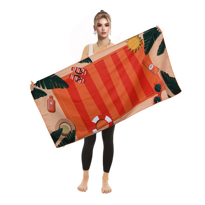 Women's beach towel with colorful flamingo design Bowlift