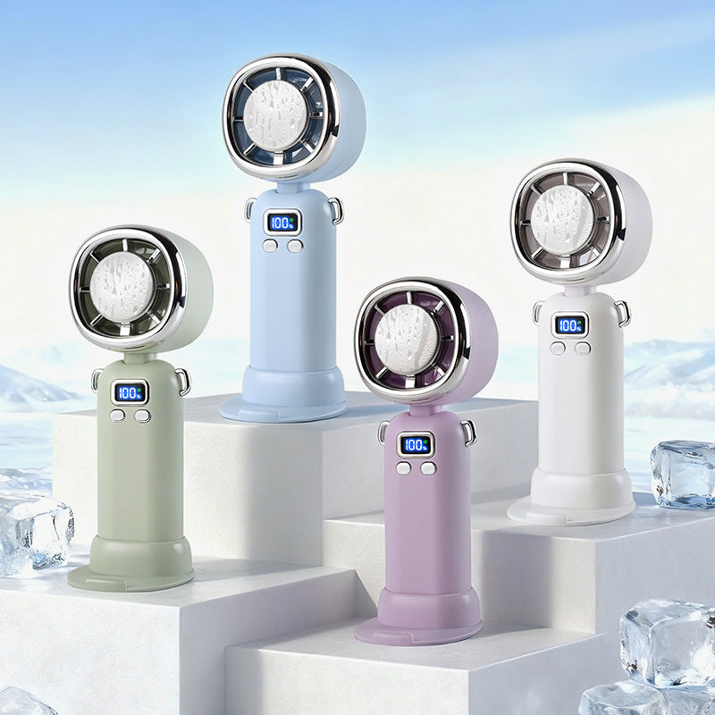 Ladies Portable Mini Fan with LED Display Bowlift