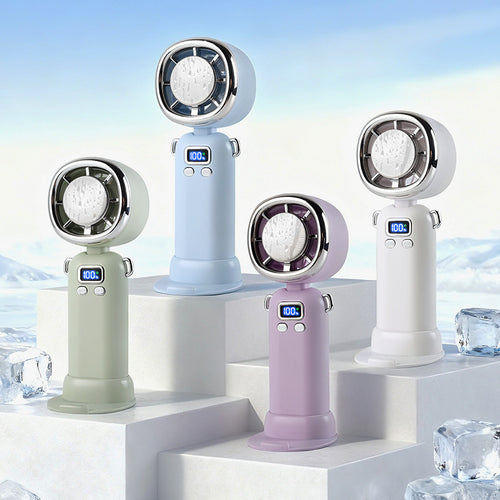 Ladies Portable Mini Fan with LED Display Bowlift