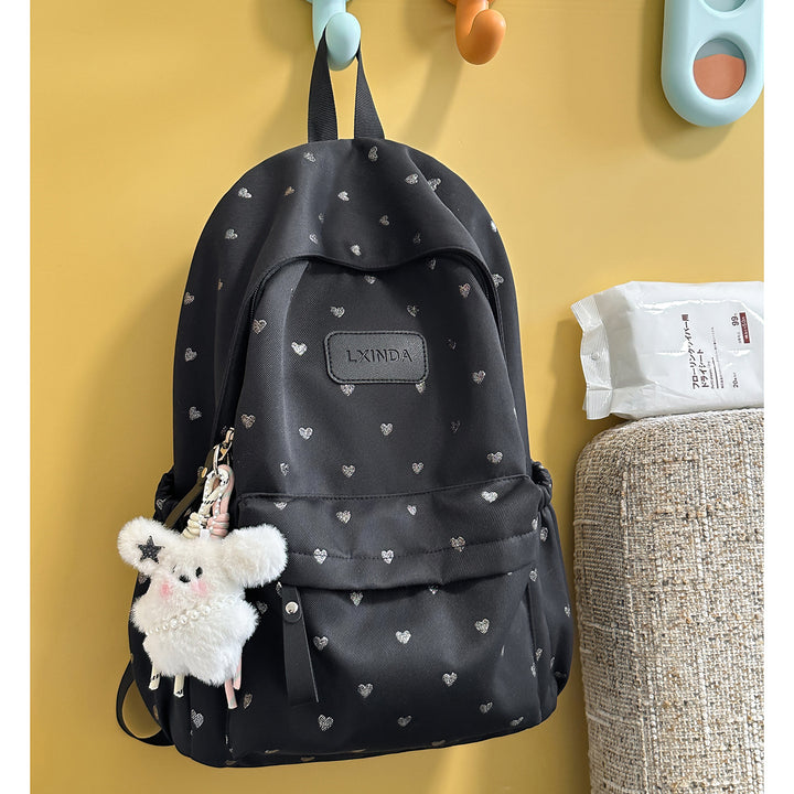 Fun Heart-Print Backpack Bowlift