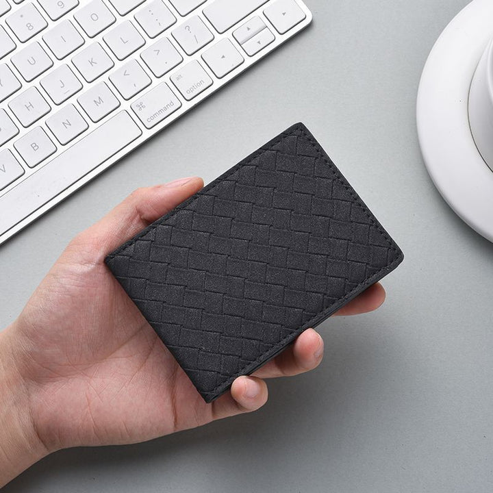 Stylish Woven Leather Cardholder Bowlift