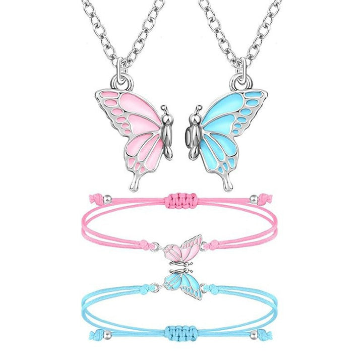 Butterfly Charm Necklace and Bracelet Set Bowlift
