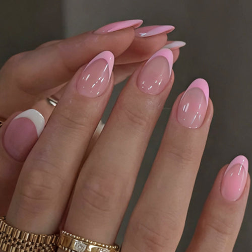 Premium Press-On Nail Set with Elegant French Tip Design Bowlift