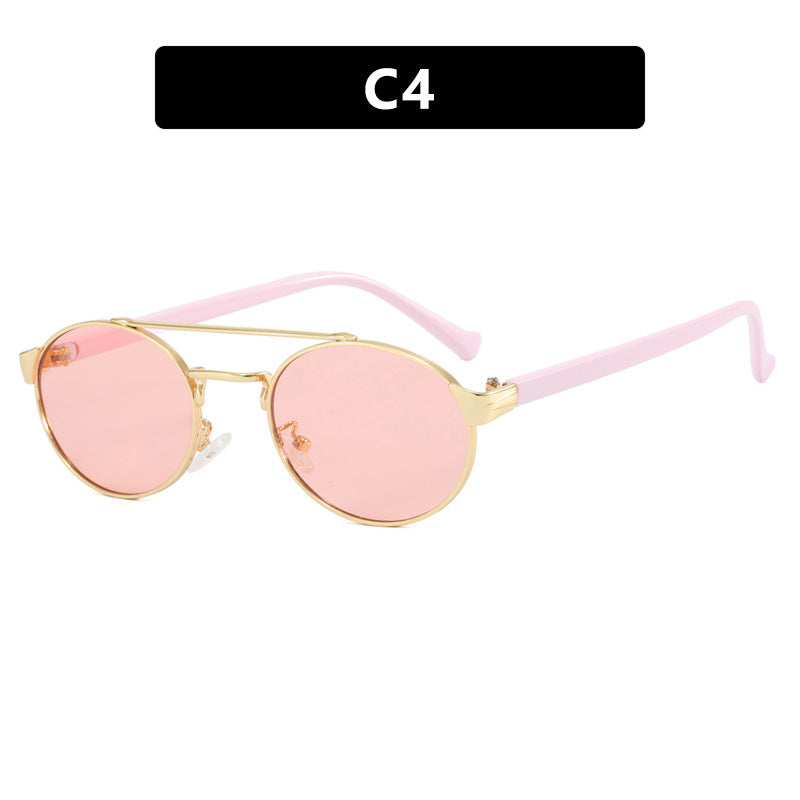 Ladies fashionable sunglasses in stylish round design with golden accents Bowlift