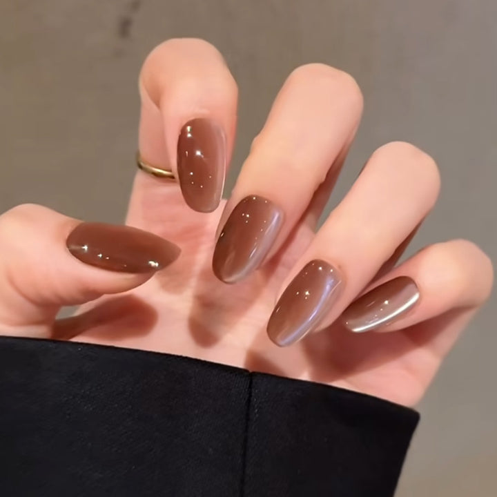 Luxury Press-On Nail Set with Glitter Accent Bowlift