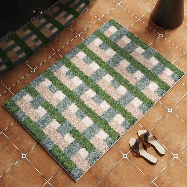 Geometric Patterned Non-Slip Bath Mat Bowlift