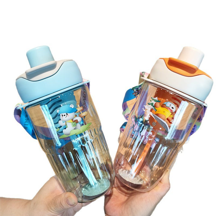 Ladies playful water bottle with removable straw Bowlift