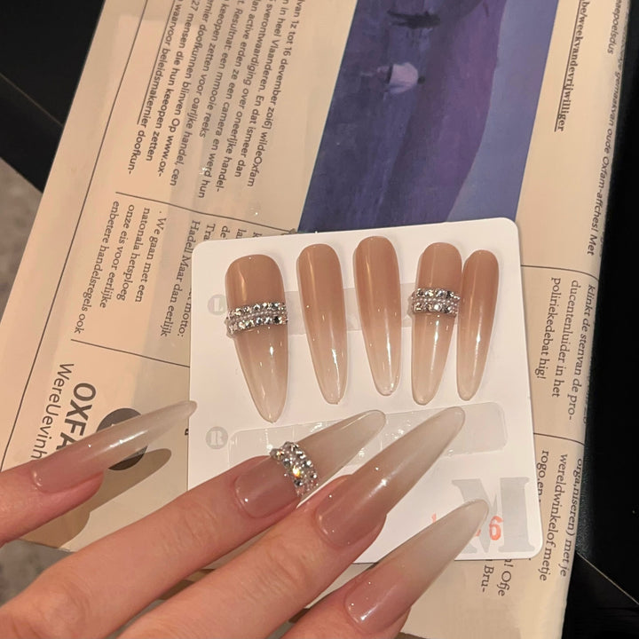 Artistic Stiletto Press-On Nail Set with Charming Patterns Bowlift