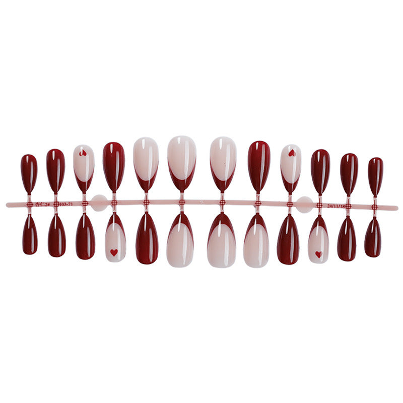 Artificial nail set with romantic heart motifs Bowlift