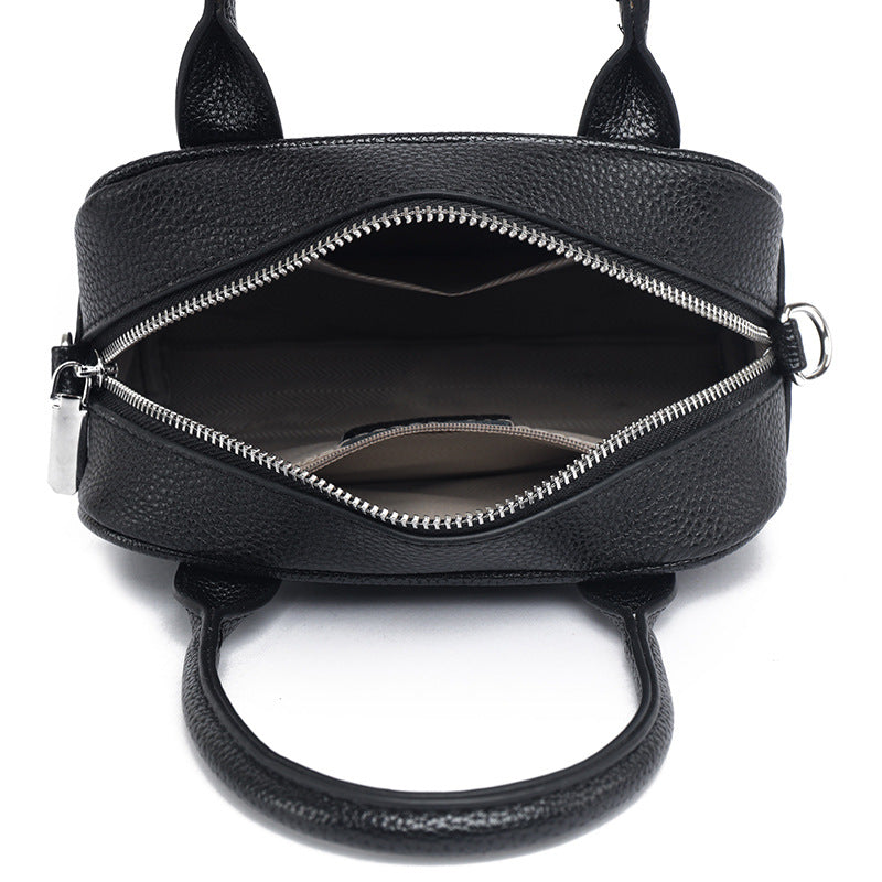 Textured Leather Mini Handheld Satchel Bowlift