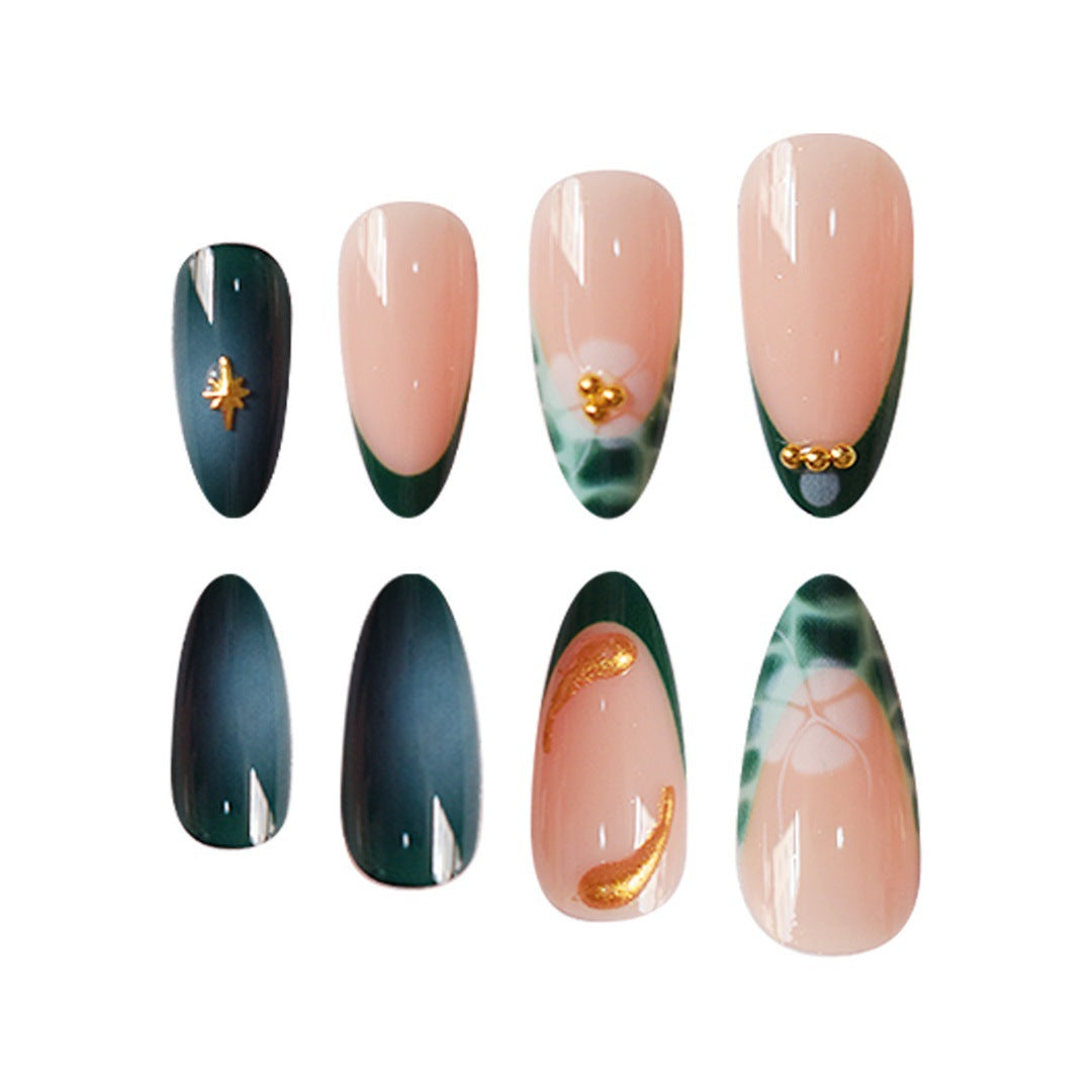 Artistic Floral and Geometric Press-On Nail Extensions Bowlift