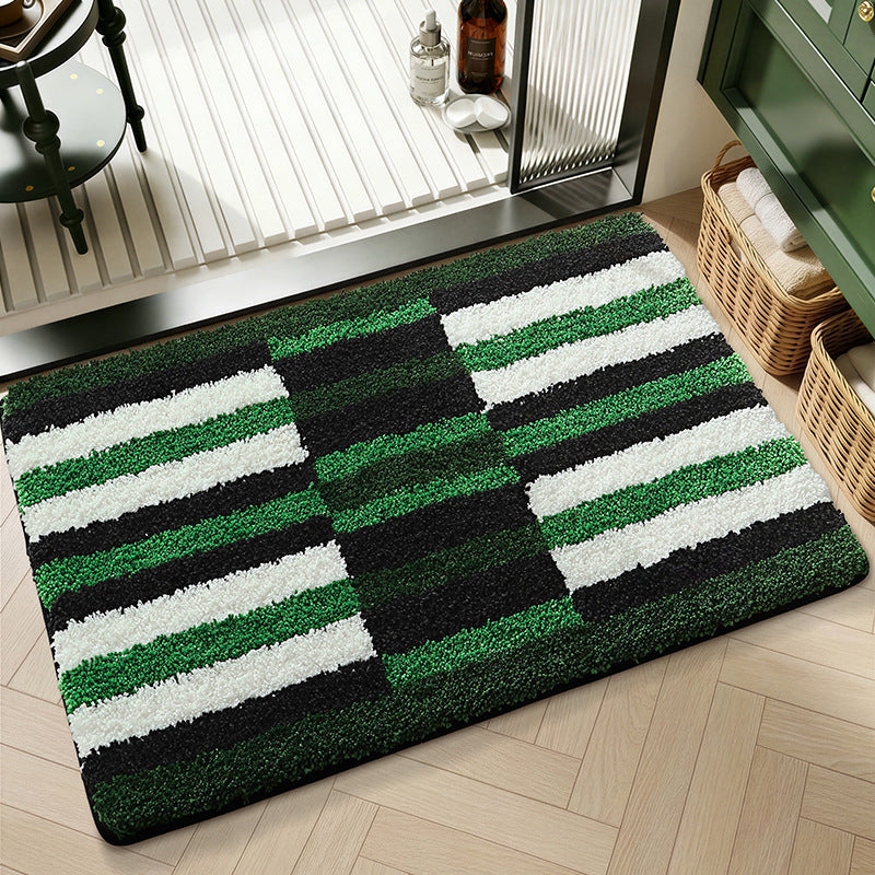 Plush Textured Zigzag Bath Mat Bowlift