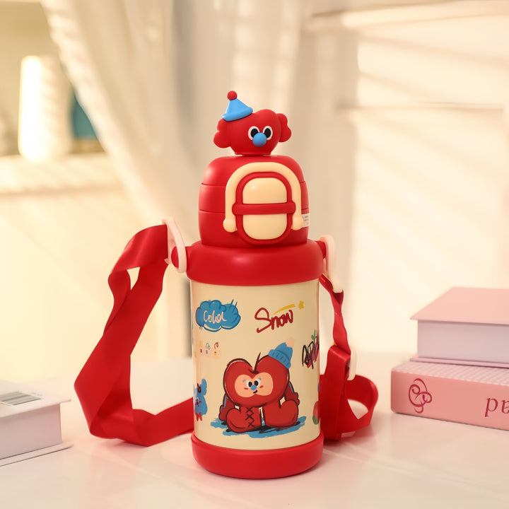 Insulated drinking bottle with practical carrying strap and creative design Bowlift