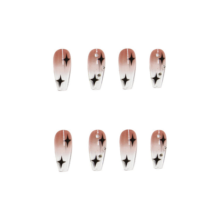 Trendy artificial nails with star design Bowlift