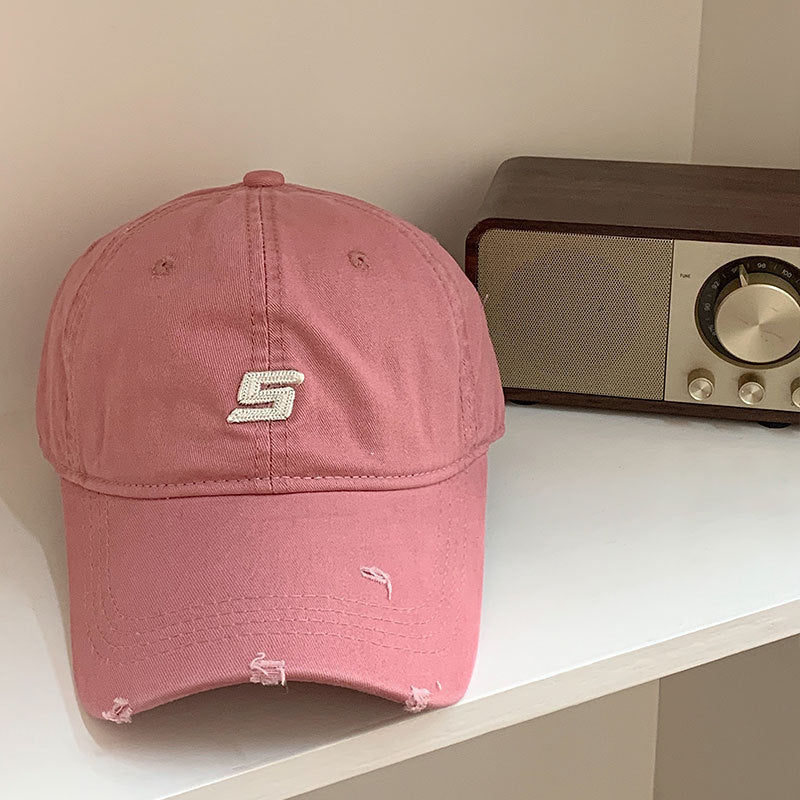Men's Distressed Cotton Adjustable Baseball Cap Bowlift