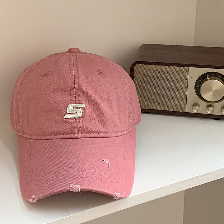 Men's Distressed Cotton Adjustable Baseball Cap Bowlift