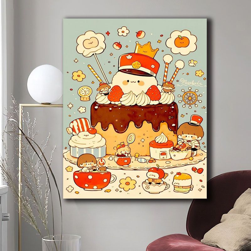 Whimsical Dessert-Themed Canvas Art Print Bowlift