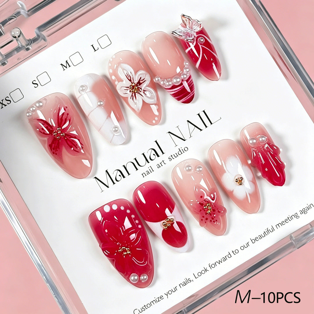 Decorative Floral Press-On Nail Art Collection Bowlift