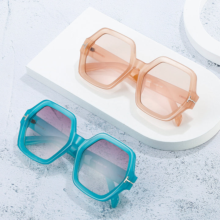 Stylish Oversized Hexagonal Sunglasses Bowlift