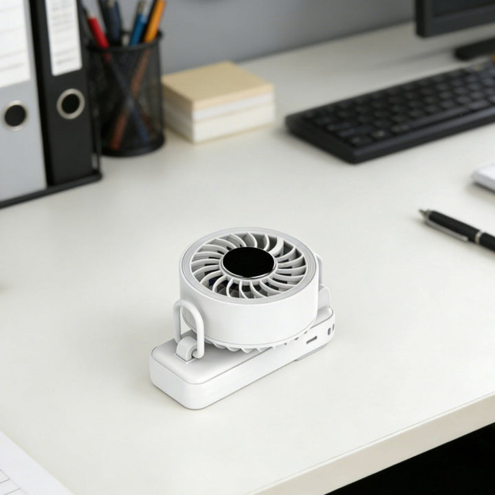 Ladies portable mini air circulator with temperature display Bowlift