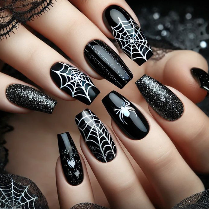 Spooky Spider Web Nail Art Extensions Bowlift