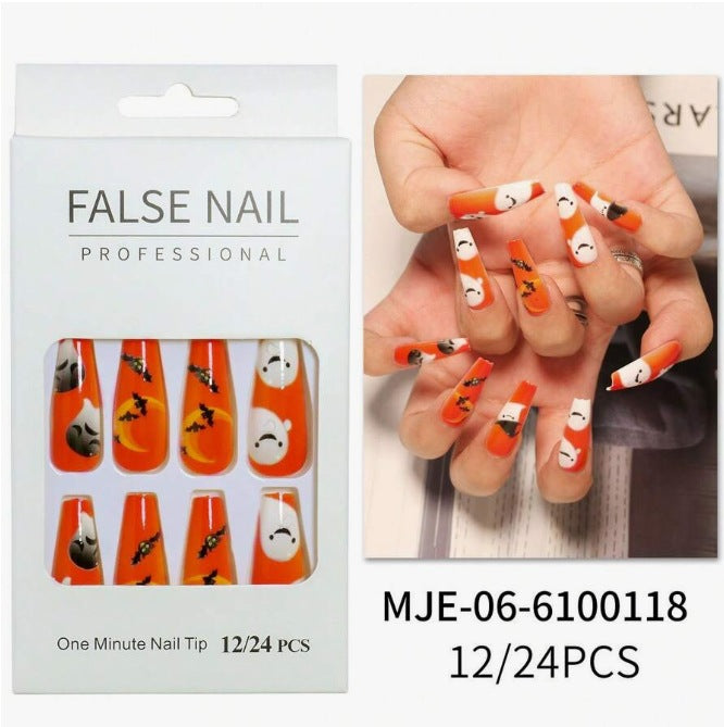 Artistic Press-On Nail Design with Dripping Effect Bowlift