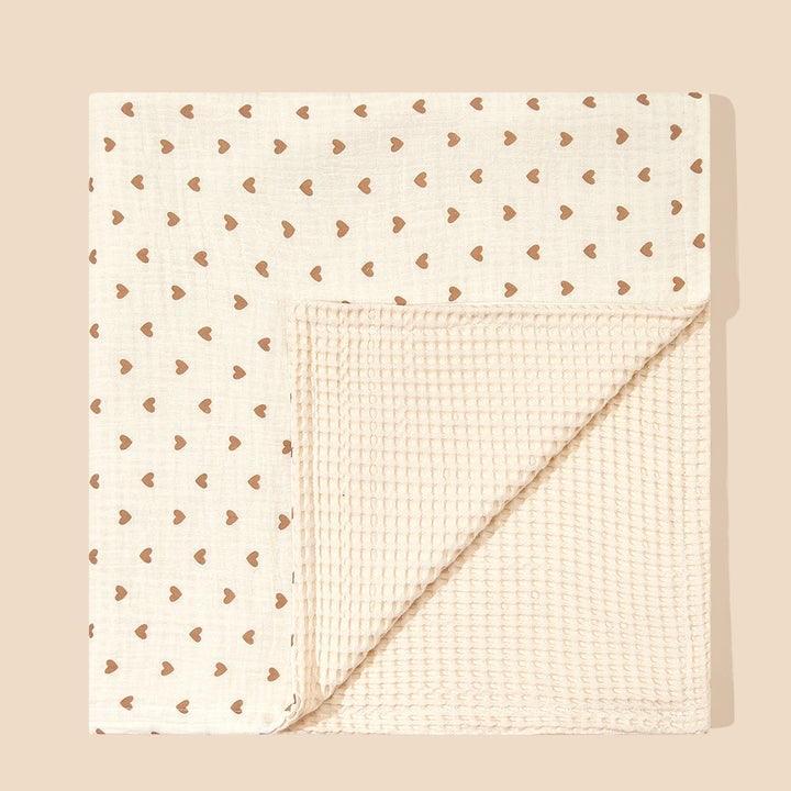 Dual-Textured Muslin Baby Blanket Bowlift