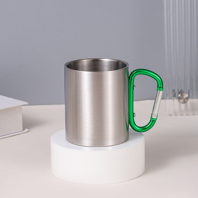 Women's Stainless Steel Coffee Mug with Carabiner Handle Bowlift