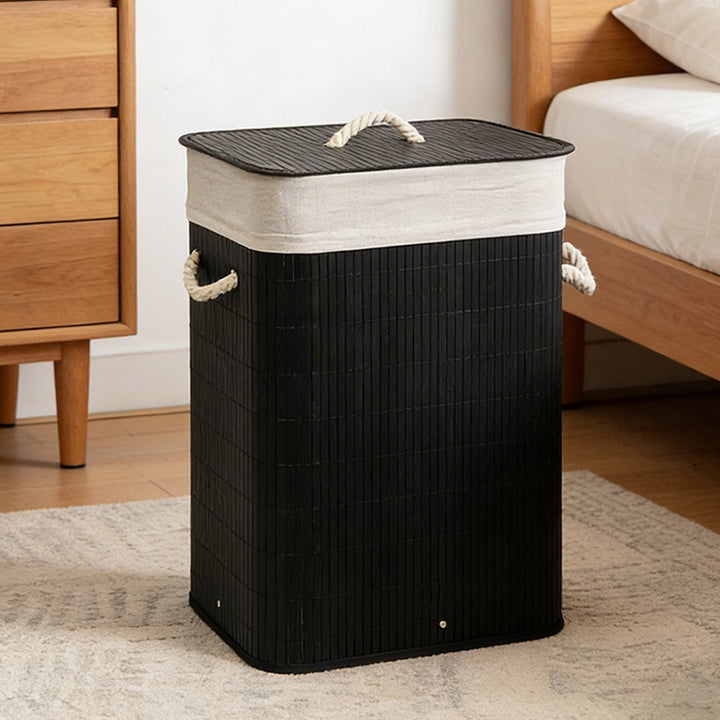 High-quality bamboo laundry container with lid Bowlift
