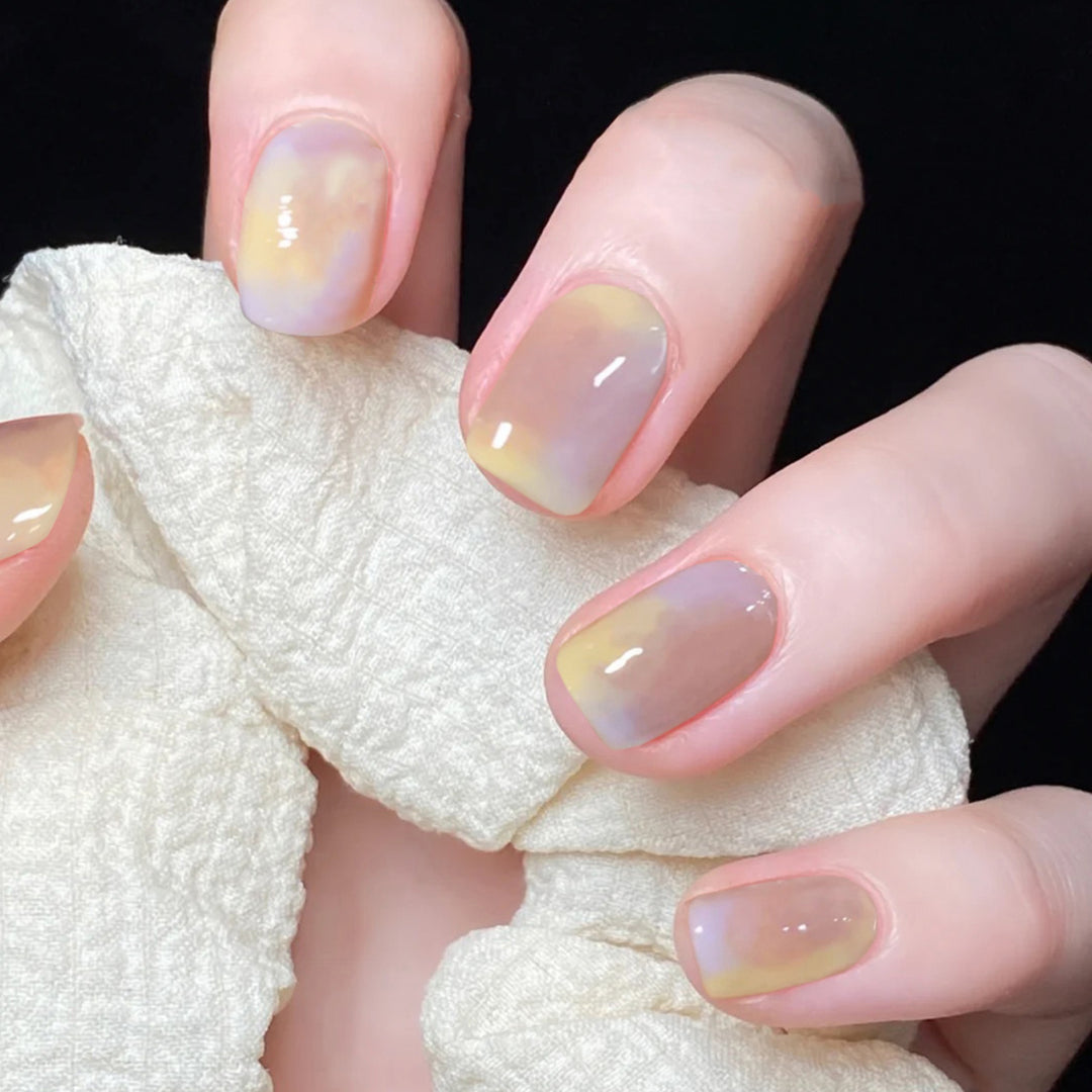 Artful Nail Art with Glitter and Ombre Design Bowlift