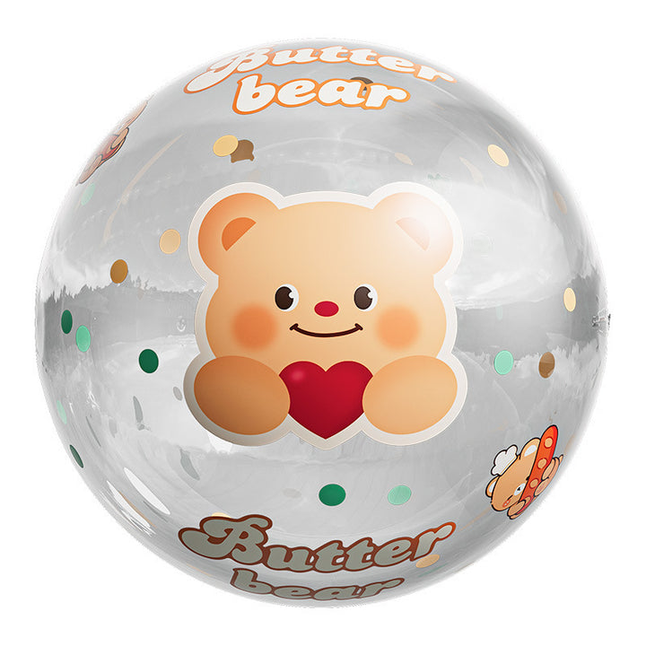 Unisex Inflatable Play Ball with Cheerful Bear Design Bowlift