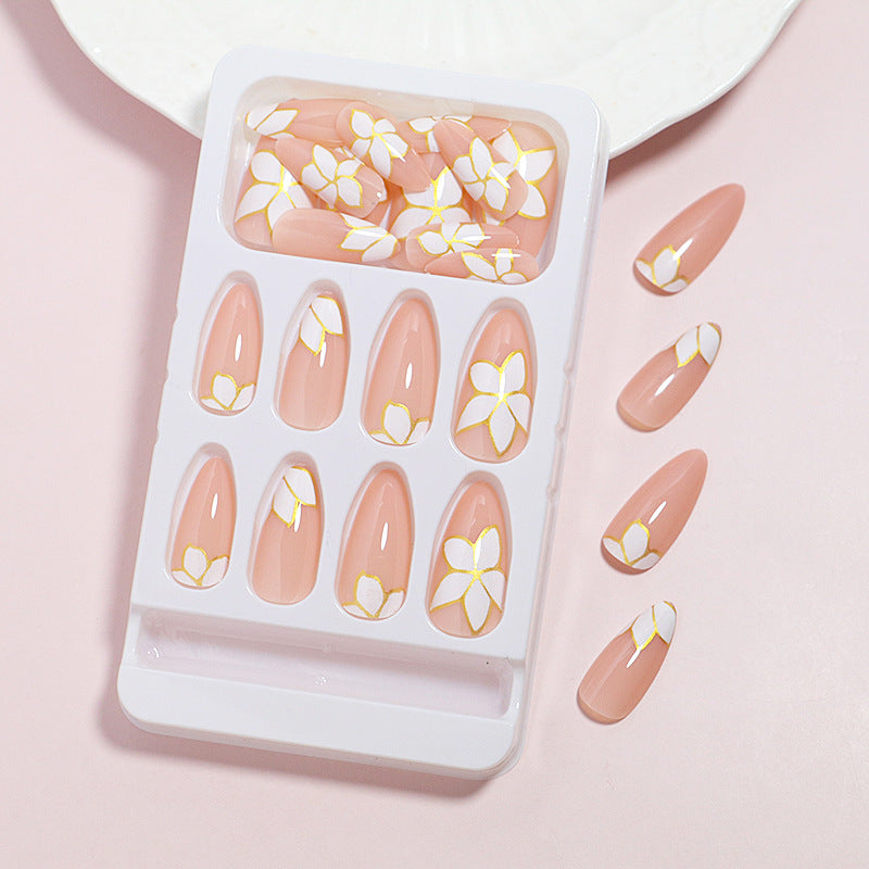 Elegant Floral-accented Press-On Nail Set Bowlift