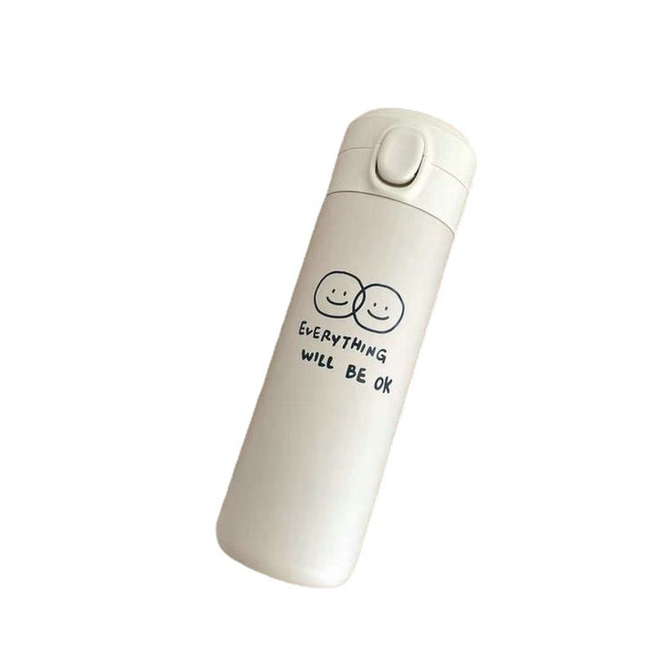 Women's insulated drinking bottle with innovative safety closure and cheerful Bowlift motif