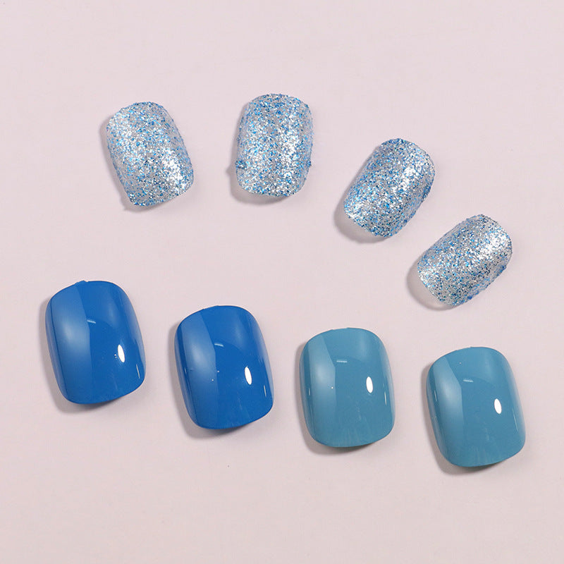 Artistic Press-On Nail Set with Sparkling Glitter Effect Bowlift