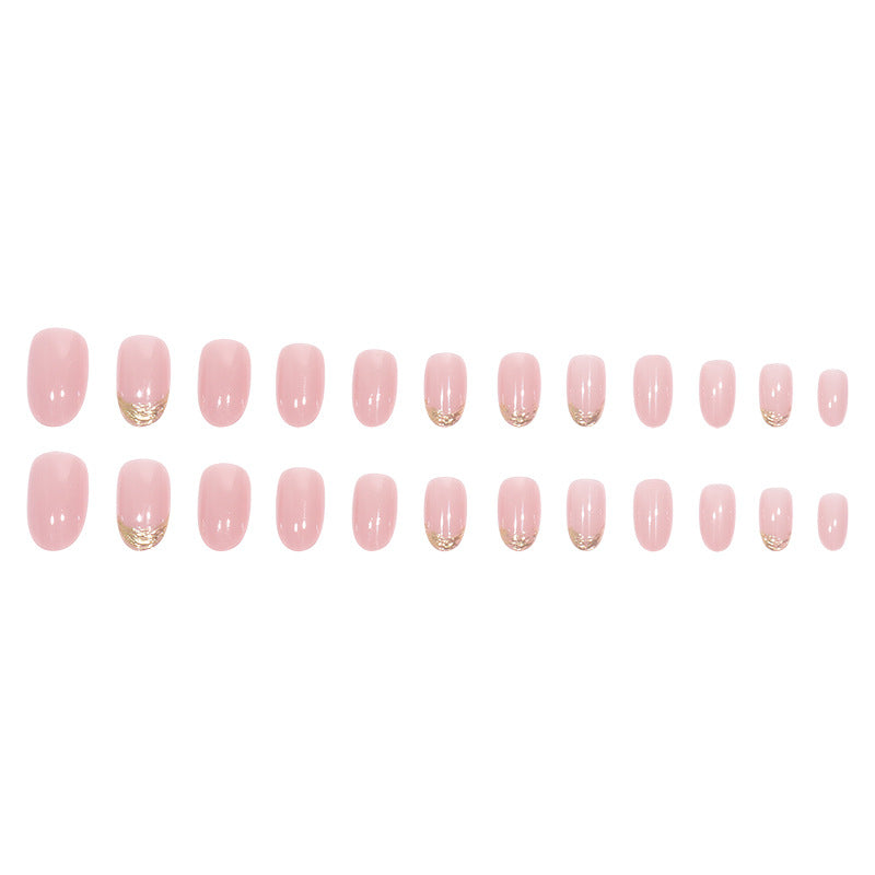 Elegant Gold-Tipped Press-On Nails Bowlift