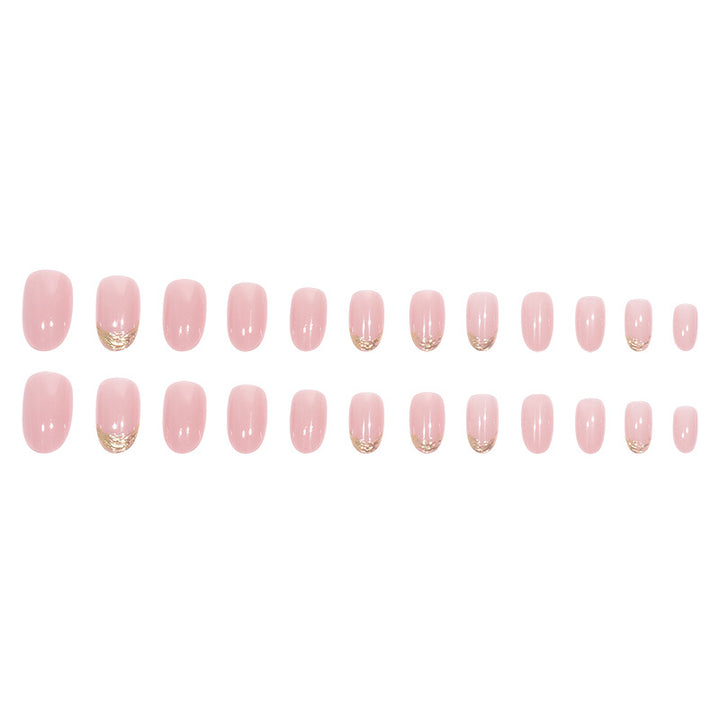 Elegant Gold-Tipped Press-On Nails Bowlift