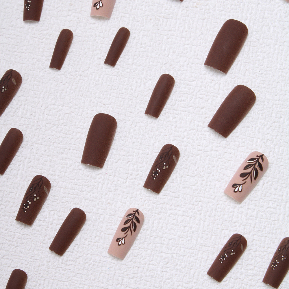 Elegant Floral Matte Press-On Nails Bowlift