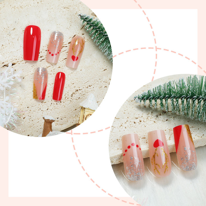 Creative nail art set with romantic heart and glitter elements Bowlift