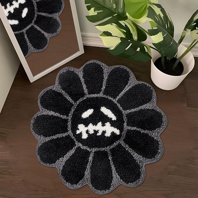 Floral-Shaped Plush Area Rug