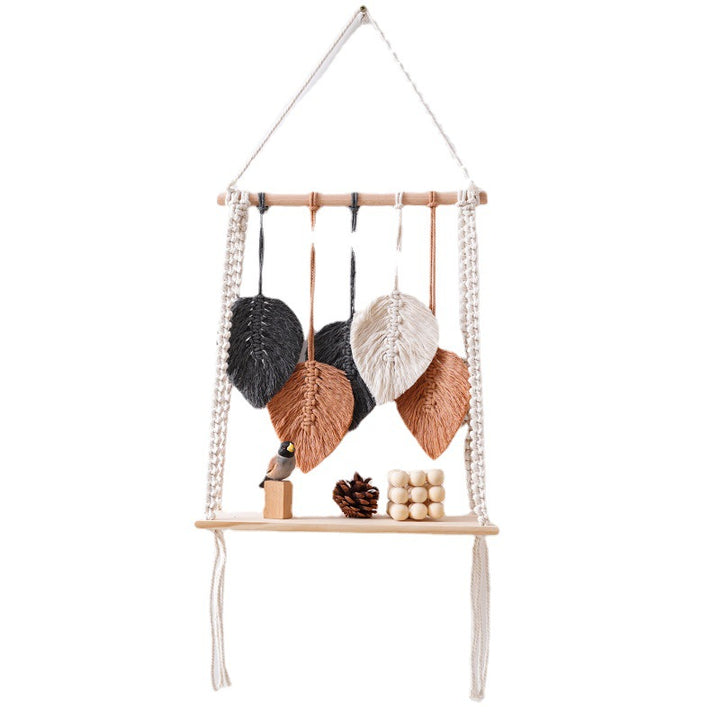 Bohemian Macrame Leaf Art Display Shelf Bowlift
