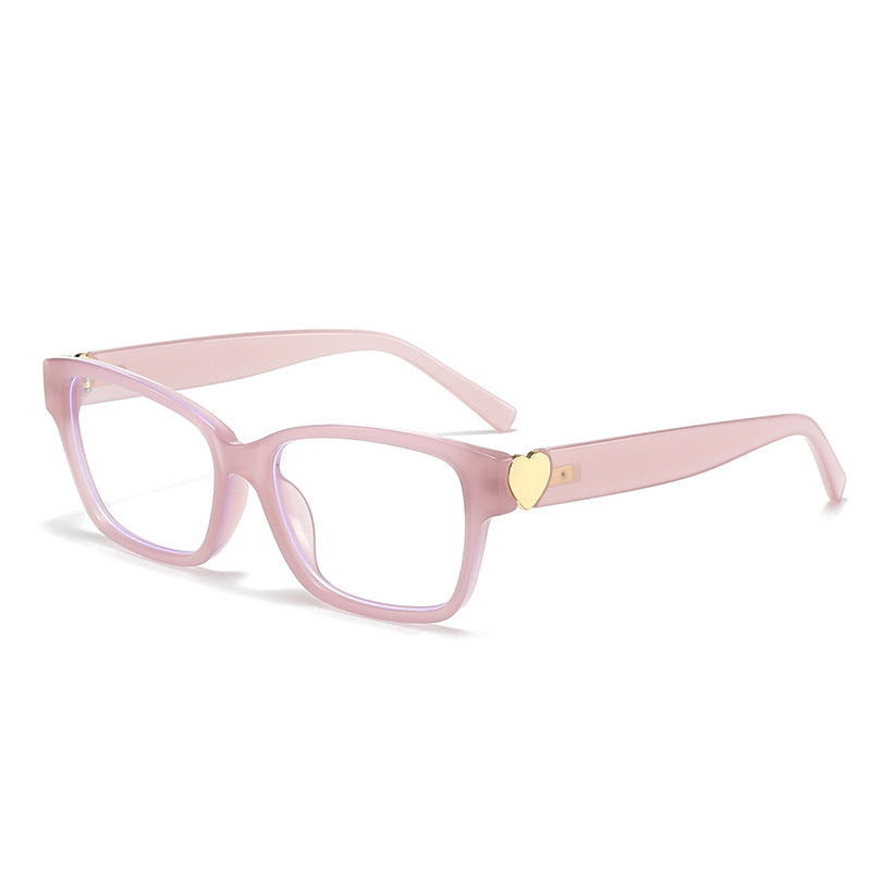 Women's fashionable square sunglasses with heart accents Bowlift