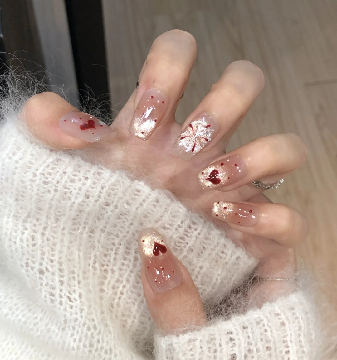 Glossy Ombre Square Press-On Nails Bowlift